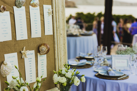 Marine seating plan for weddingの写真素材