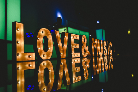 Disco light Loveの写真素材