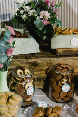 Wedding deserts in candy barの写真素材