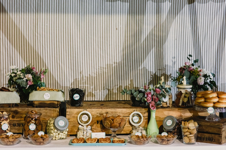 Wedding deserts in candy barの写真素材