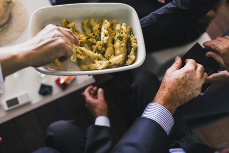 Appetizers in a Mediterranean wedding, a single-bite snackの写真素材