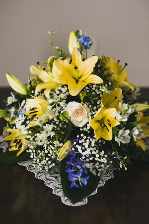Colorful isolated bridal bouquet for a weddingの写真素材