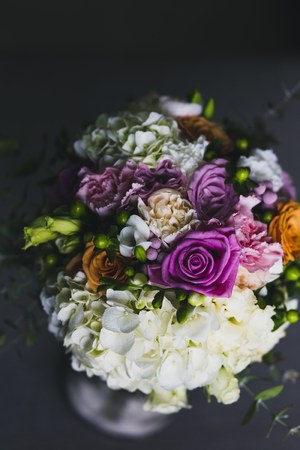 Colorful isolated bridal bouquet for a weddingの写真素材