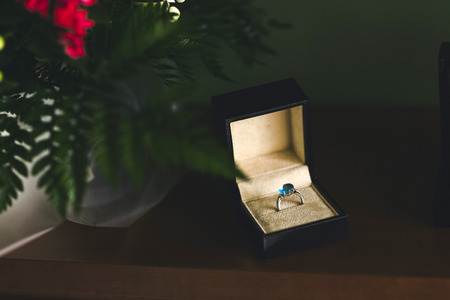 Pair of elegant wedding ringsの写真素材