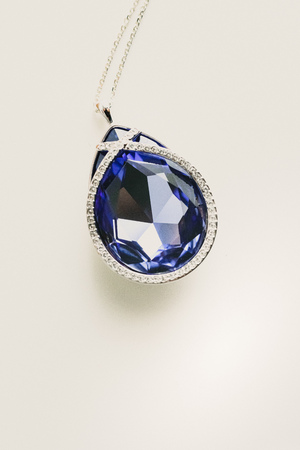 Luxurious blue sapphire jewel necklaceの写真素材