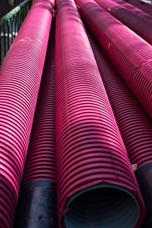 Large pipes for underground electrical cablesの写真素材