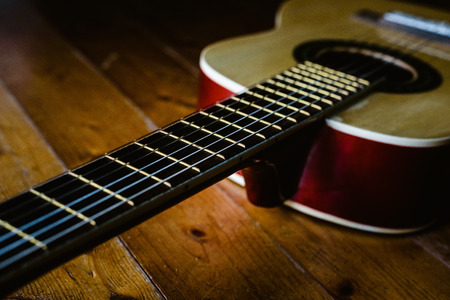 Children's guitar to learn to playの写真素材