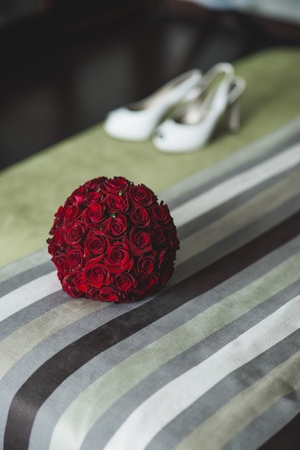 Colorful isolated bridal bouquet for a weddingの写真素材
