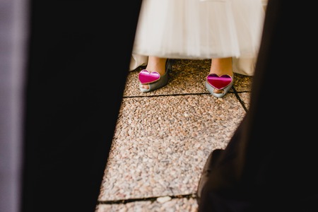 High heels shoes for women on their wedding dayの写真素材