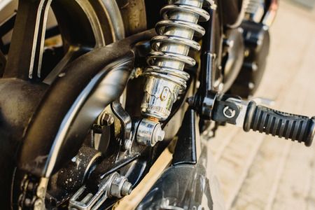 Detail of parts of a motorcycleの写真素材