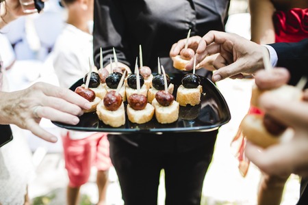 Appetizers in a Mediterranean wedding, a single-bite snackの写真素材
