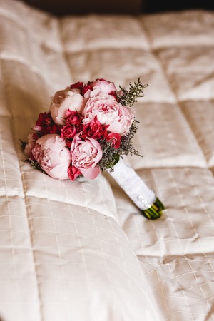 Colorful isolated bridal bouquet for a weddingの写真素材