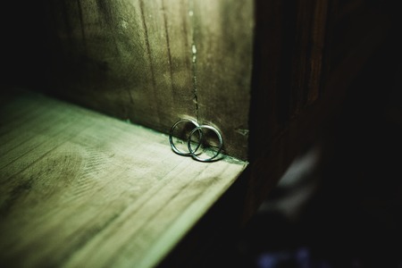 Wedding rings for the bride and groom.
