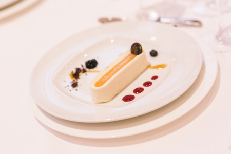 Elegant candy bar for a wedding full of pastries