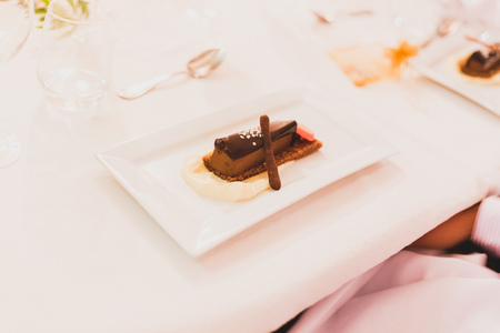 Main dish of a wedding menu