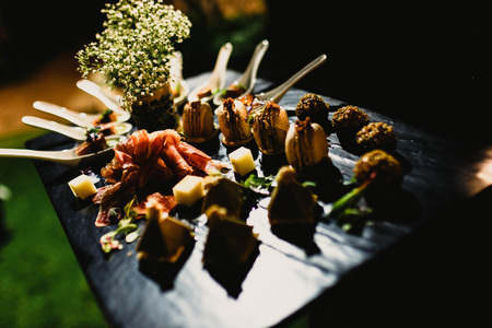 Appetizers of a wedding menuの写真素材