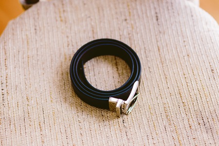 Black elegant business man beltの写真素材