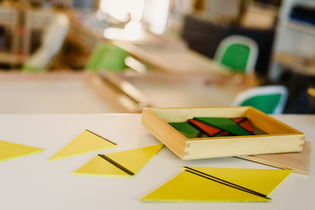 Geometry and mathematics materials in a Montessori classroom