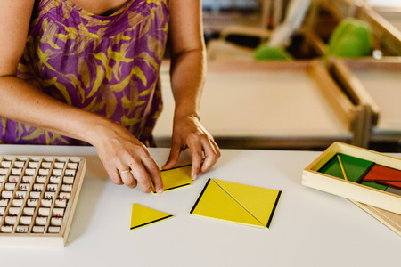 Geometry and mathematics materials in a Montessori classroom