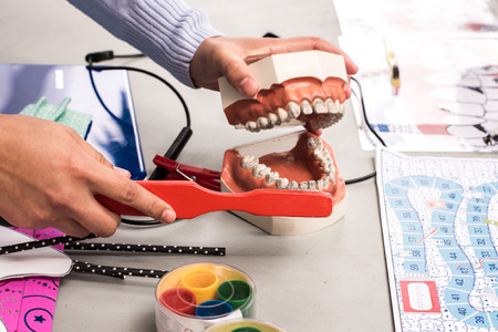 how to clean your teethの写真素材