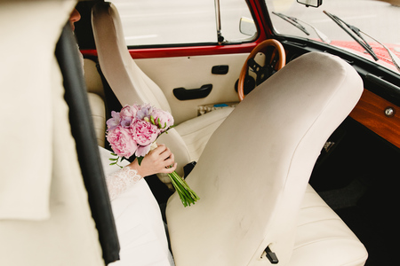 Colorful bridal bouquets with flowersの写真素材