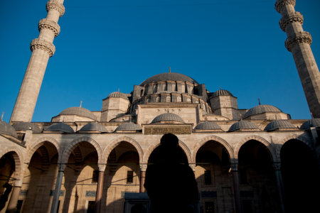 Istanbul, Turkey - April 8, 2012: Mosque in Istanbul seen at ground level.のeditorial素材