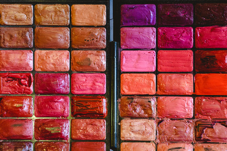 Makeup palette with multiple colors.の写真素材