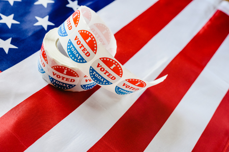 Stickers to indicate that I have already fulfilled the duty to vote today in the American elections.の写真素材