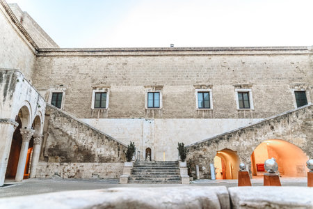 Bari, Italy - March 8, 2019: Interior of the Bari castle.のeditorial素材