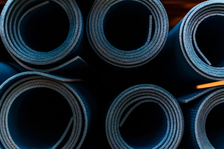 Rolled yoga or fitness mats