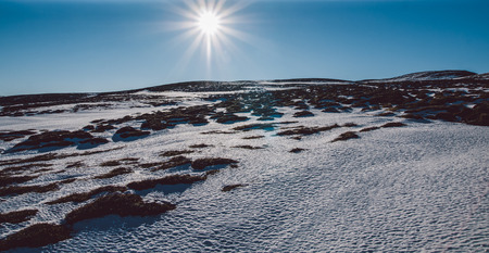 Snowy high mountain landscapes.の写真素材