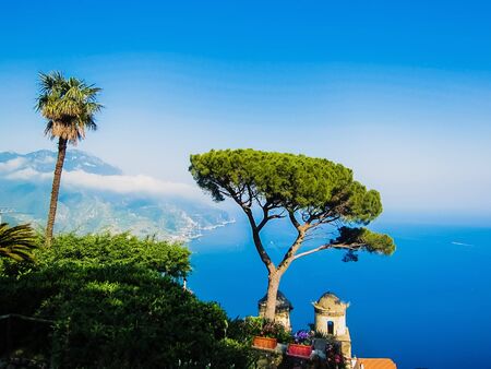 View of the coast of Naples from the top of the cliffs.の写真素材
