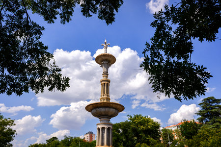 Juan de Villanueva fountain in the city of Madrid.のeditorial素材