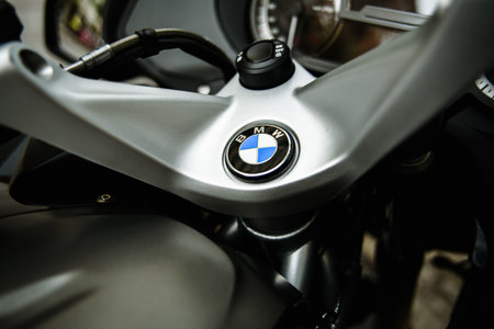 Valencia, Spain - December 1, 2019: Motorcycle BMW brand, german high-end manufacturer.