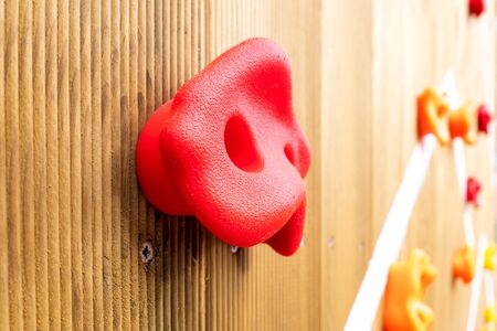 Detail of a climbing children's playground with wooden boards.の写真素材