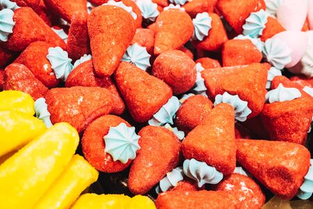 Close-up of some tasty candies full of sugar.の写真素材