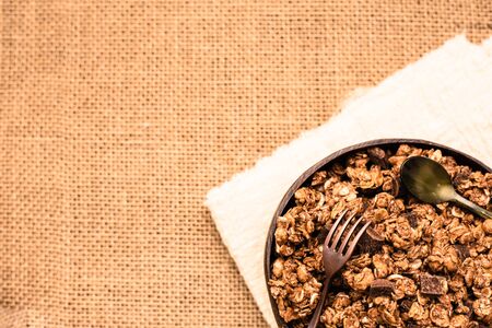 Fiber-rich whole grains suitable for a healthy diet, copy space.