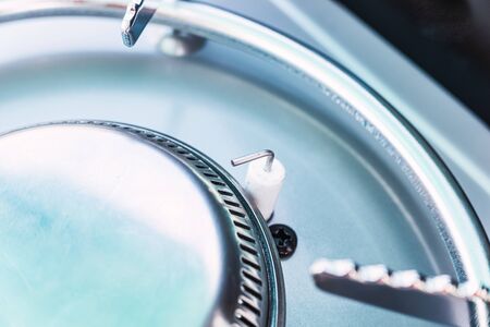 Piezoelectric spark generator burner on a gas cooker burner.の写真素材