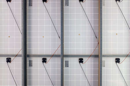 Detail of the back of a solar panel installation.の写真素材