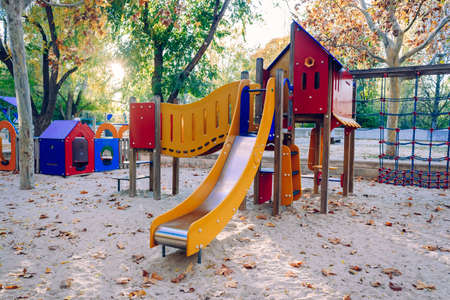 Playground with sand to develop and relax children.の写真素材