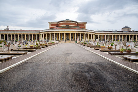 Verona, italy - october 1, 2021: Interior of the monumental cemetery of Verona.のeditorial素材