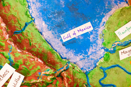 A relief elevation map of the Gulf of Mexicoの写真素材