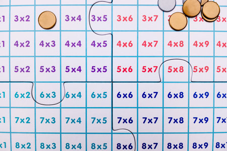 A puzzle to learn multiplication tables in a math school.