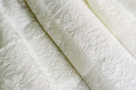 detail of the texture of the luxurious white fabric of a wedding dressの写真素材