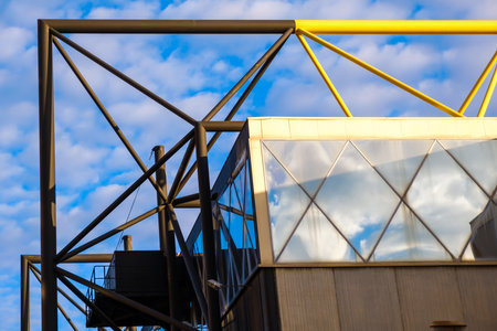 Industrial companies design their buildings with metals.のeditorial素材