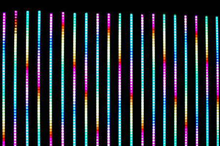 Detail of colored lighting led strips lit in the dark.