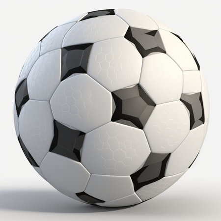 3d rendering of a soccer ball, isolated on white background.の写真素材