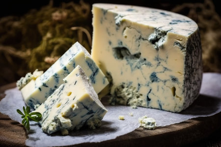 Delicious French blue cheese. Ai generated.の素材