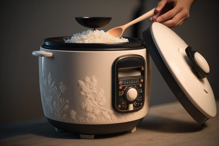 Automatic rice cooker, helps in the kitchen. Ai generated.の素材