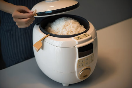 Automatic rice cooker, helps in the kitchen. Ai generated.の素材